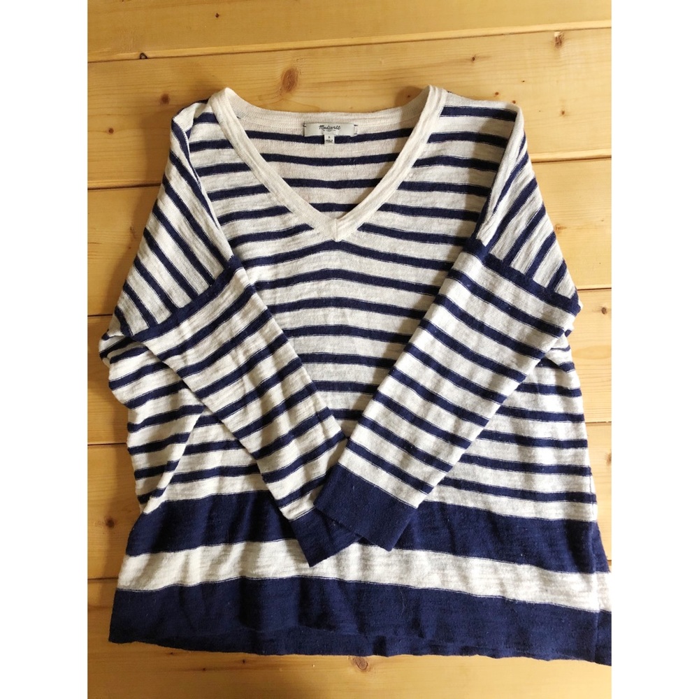 Madewell Navy and White striped summer sweater